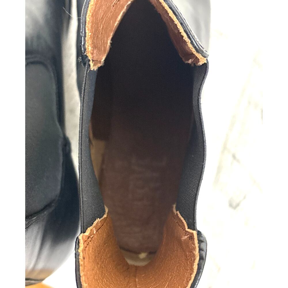 Frye Womens 12 Melissa Black Leather Slip On Lug Low Heel Chelsea Ankle Boots - Picture 8 of 9